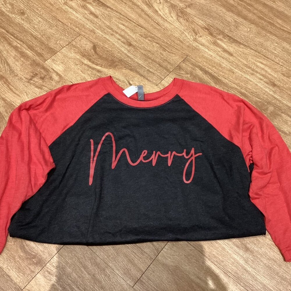 Dark Heather/Red Next Level Apparel 3/4th Sleeve